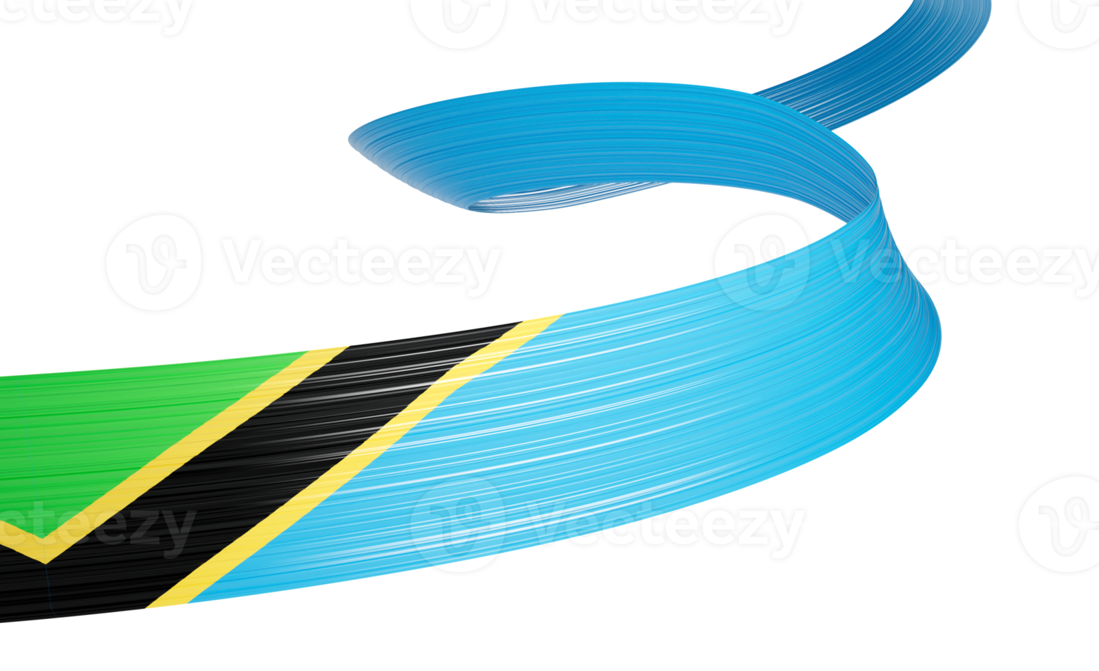 3d Flag Of Tanzania 3d Shiny Waving Tanzania Ribbon Flag 3d Illustration png