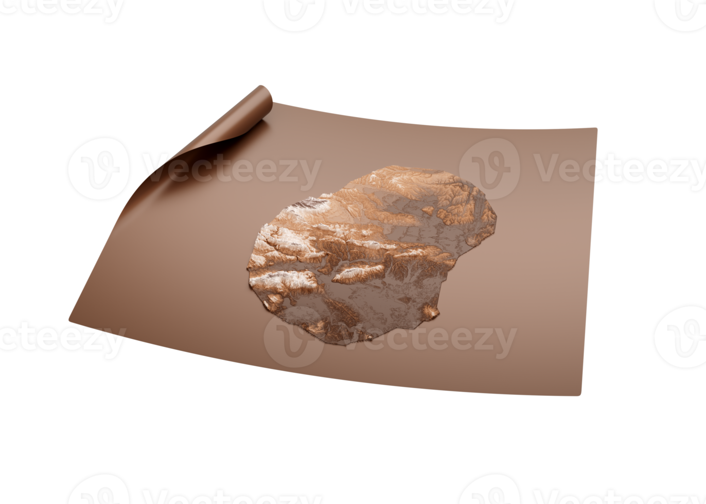 Map Of Nauru Old Style Brown On Unrolled Map Paper Sheet 3d Illustration png