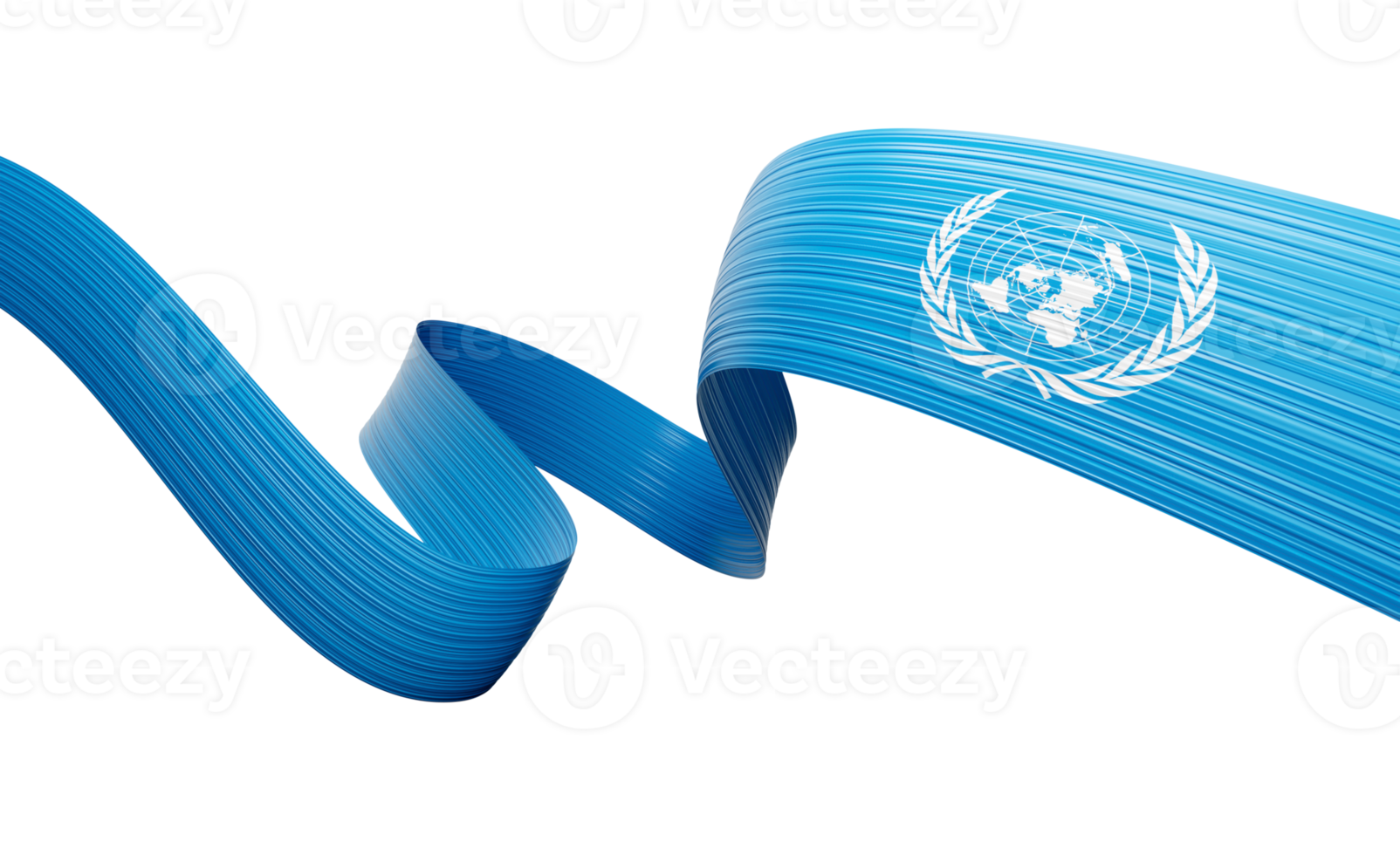 Flag Of United Nations Shiny Waving Ribbon Flag 3d Illustration png