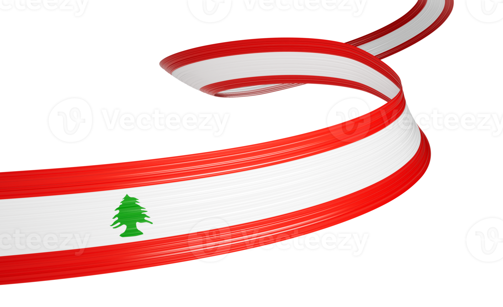 3d Flag Of Lebanon 3d Shiny Waving Lebanon Ribbon Flag 3d Illustration png