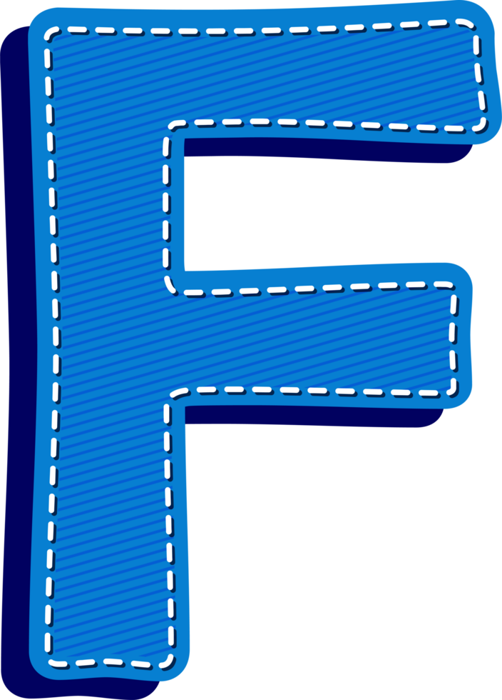 Letter F, Blue Jean Alphabet Dash Effect png