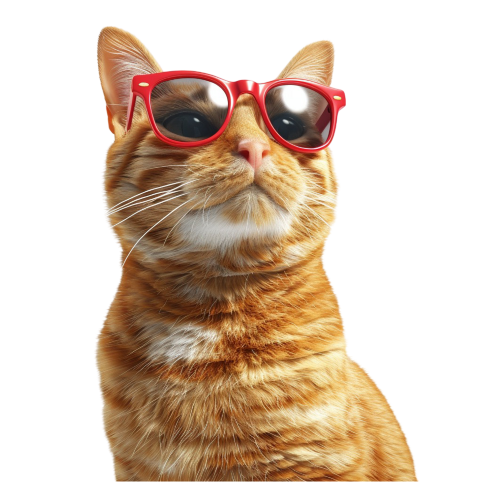 Cat on Vacation Wearing Sunglasses png