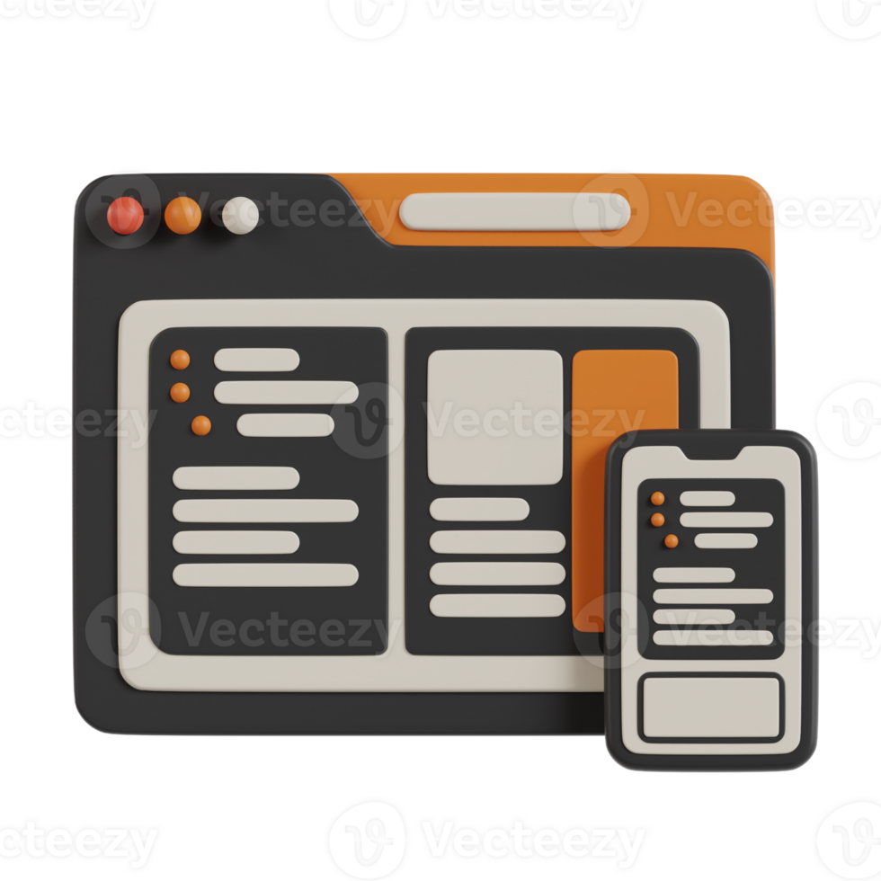 Responsive Design 3D Icon. Responsive Website 3D Icon png