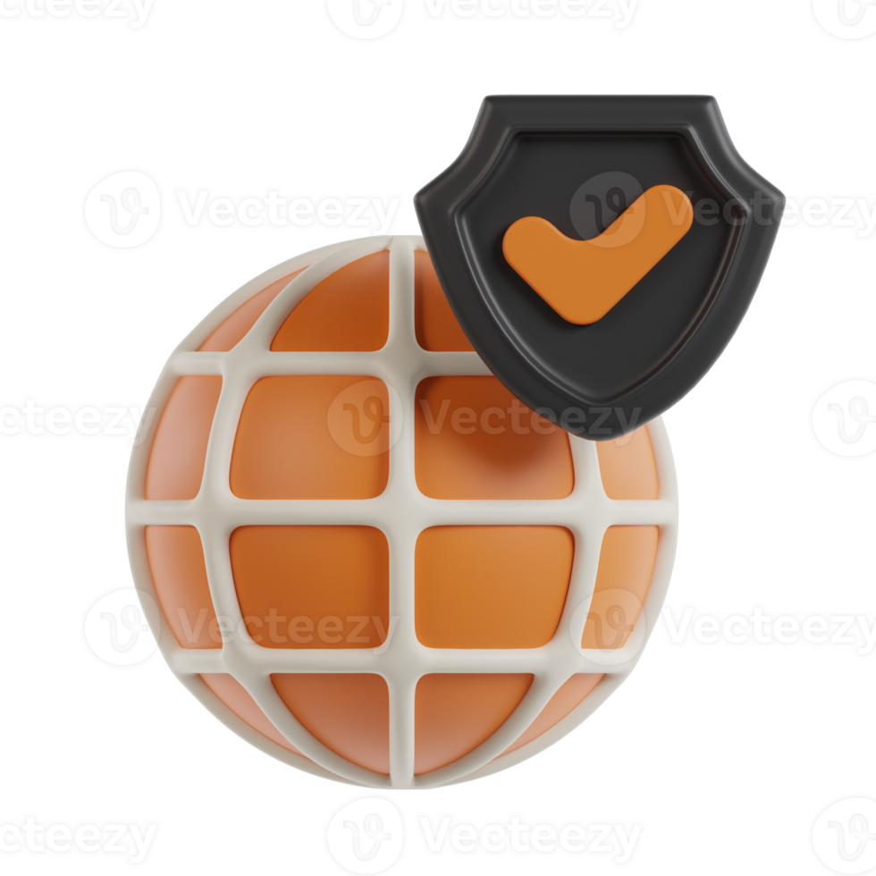 Internet Security 3D Icon. Secure technology 3d icon png