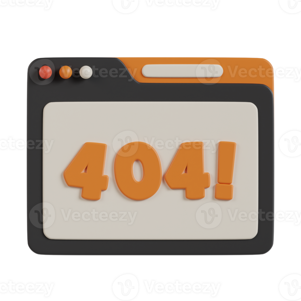 404 Error 3D Icon. 404 Error Page 3D Icon png