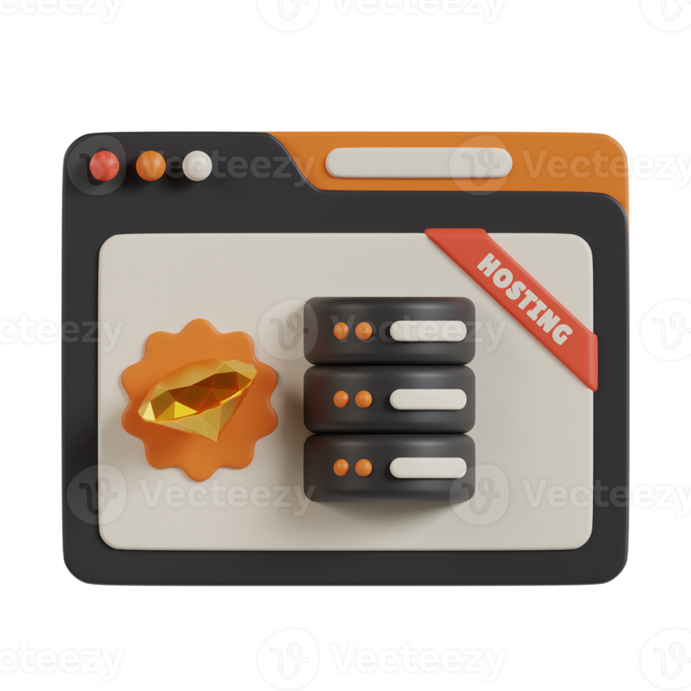 Premium Hosting 3D Icon. Hosting 3D Icon png