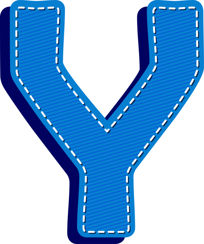 Letter Y, Blue Jean Alphabet Dash Effect png