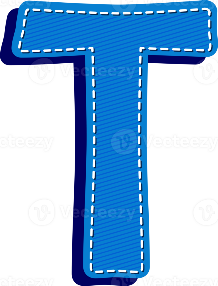 Letter T, Blue Jean Alphabet Dash Effect png