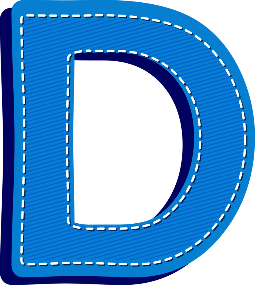 Letter D, Blue Jean Alphabet Dash Effect png