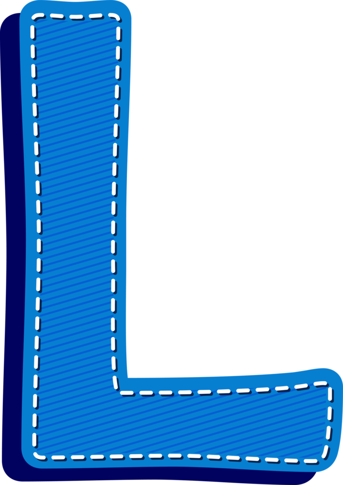 Letter L, Blue Jean Alphabet Dash Effect png