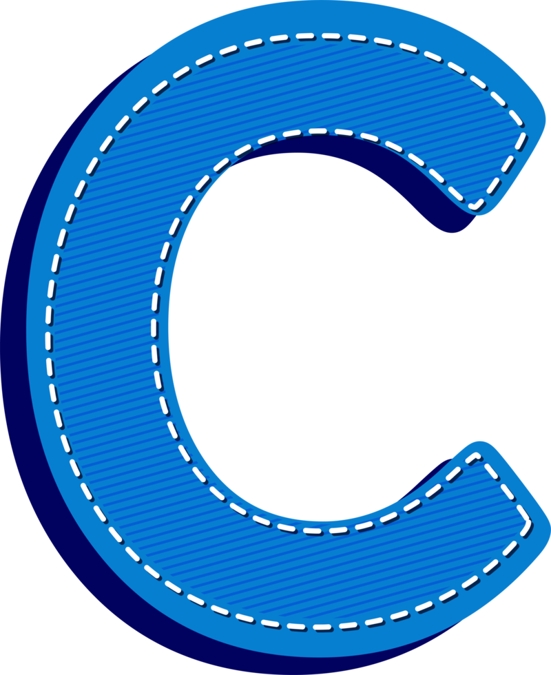 Letter C, Blue Jean Alphabet Dash Effect png