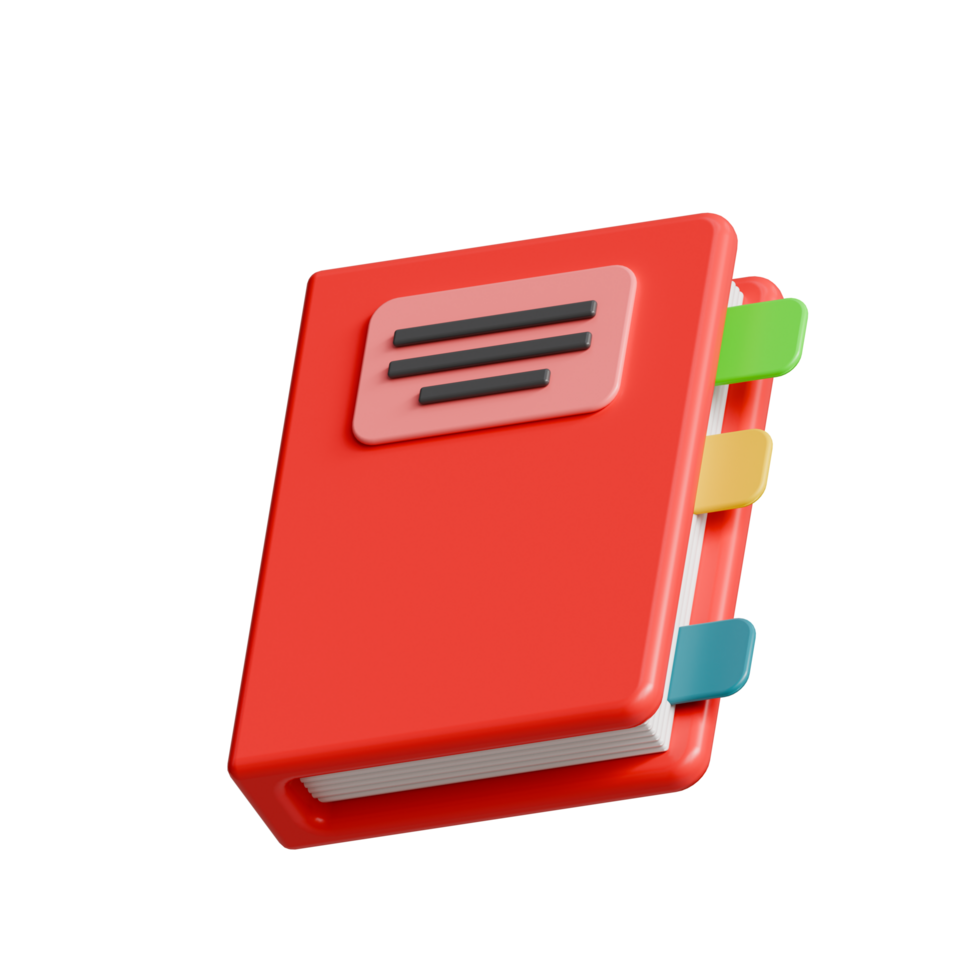 Book 3d icon with bookmark png