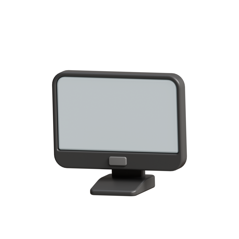 Monitor with whitescreen 3d icon png