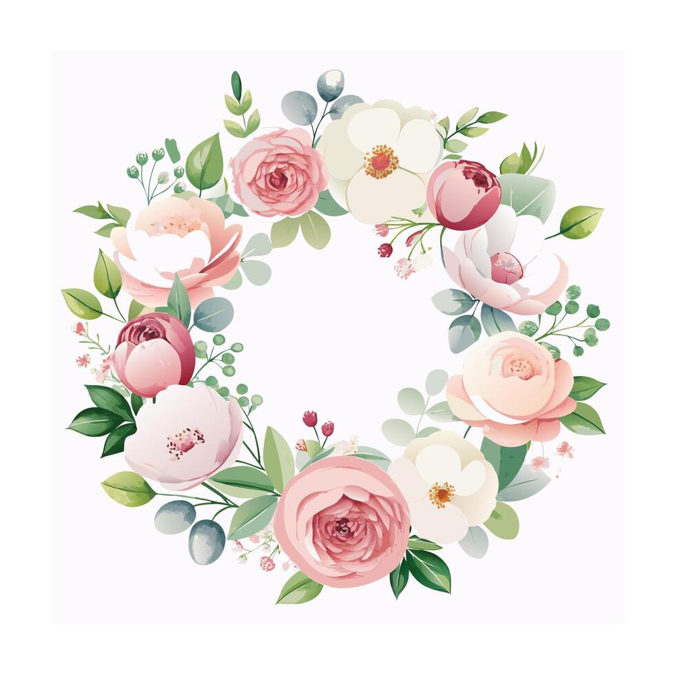 Beautiful Flowers Watercolor Florals Illustration vector