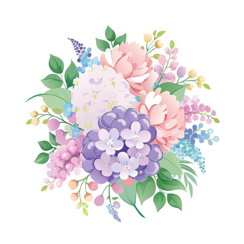 Beautiful Flowers Watercolor Florals Illustration vector