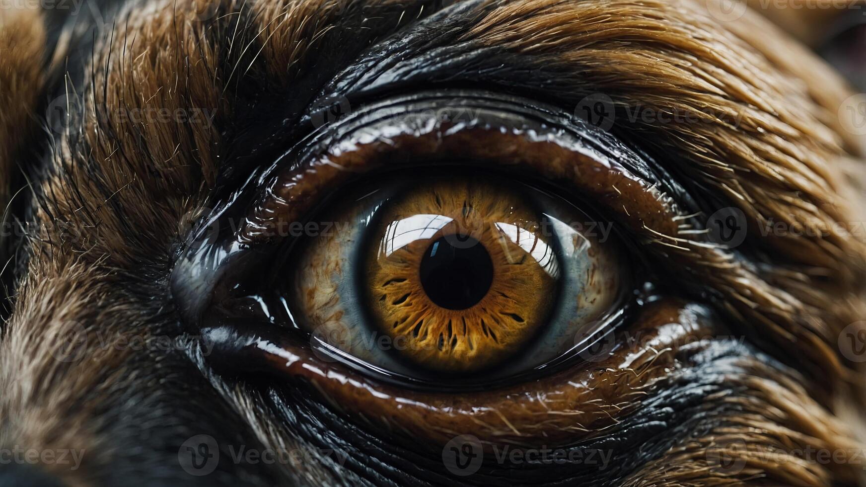 An extreme macro closeup of a greyhound dog eye. photo