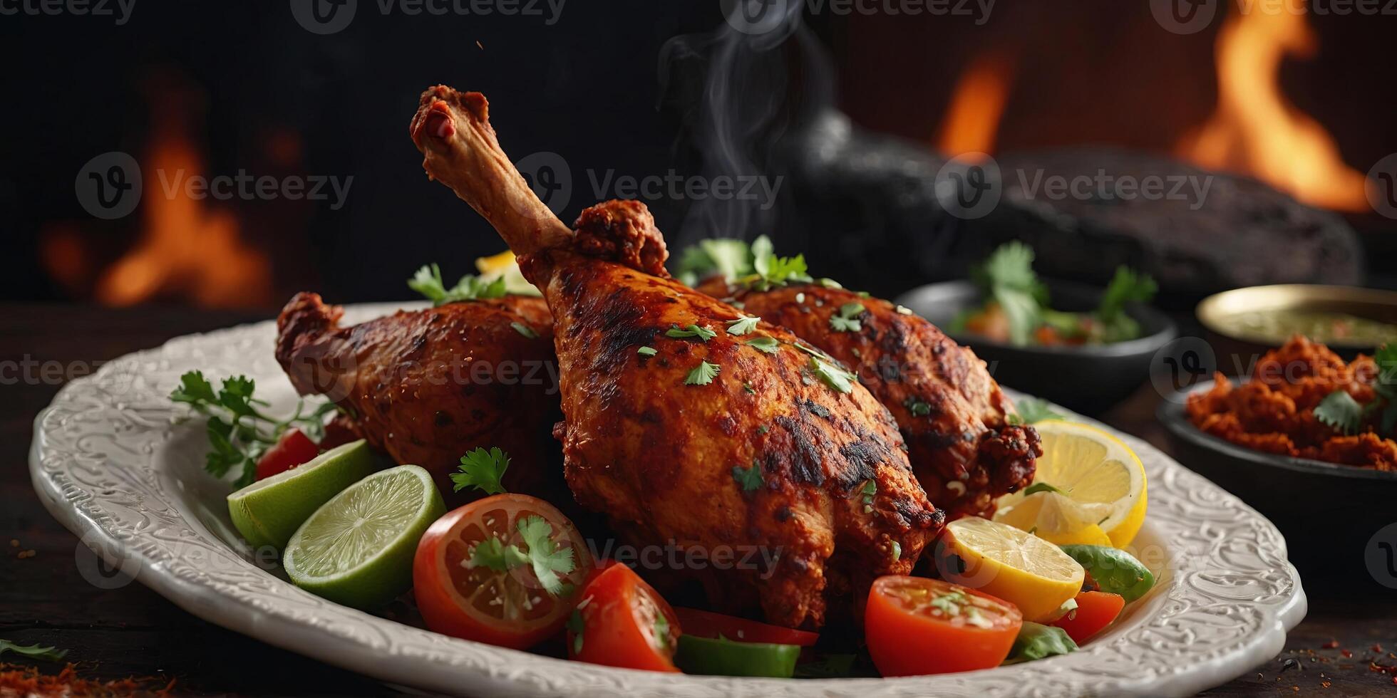 Among the spiciest non-vegetarian foods is tandoori chicken. photo