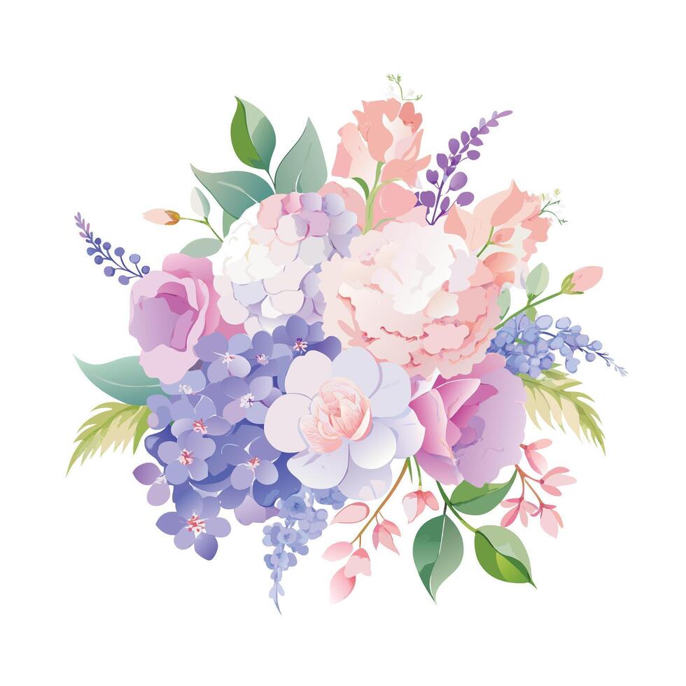 Beautiful Flowers Watercolor Florals Illustration vector