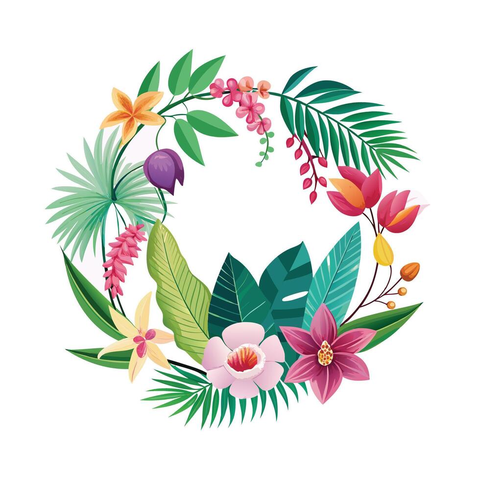 Beautiful Flowers Watercolor Florals Illustration vector