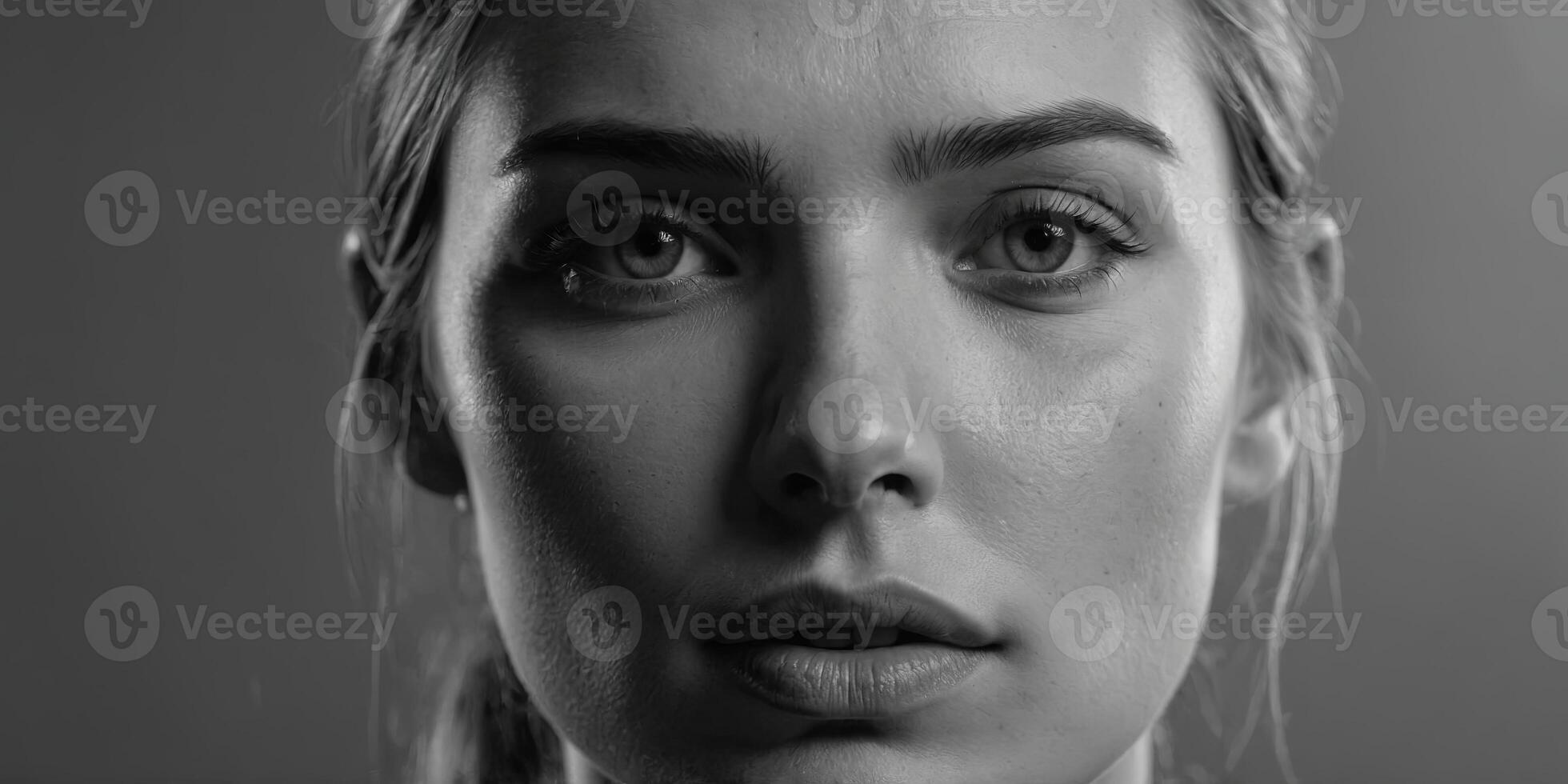 A drawing of a woman's face showing various expressions Perfect for illustrating emotions in educational materials. photo