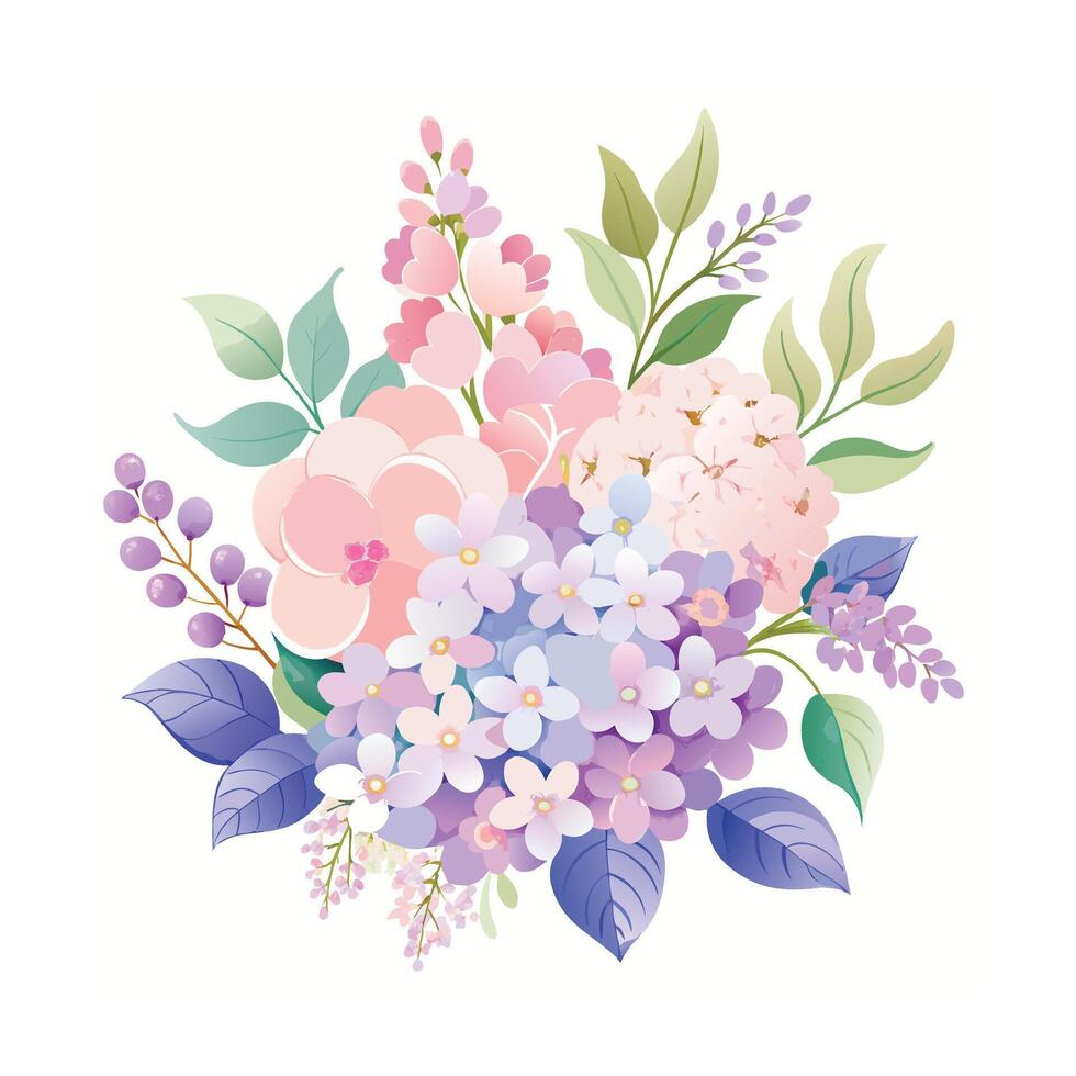 Beautiful Flowers Watercolor Florals Illustration vector