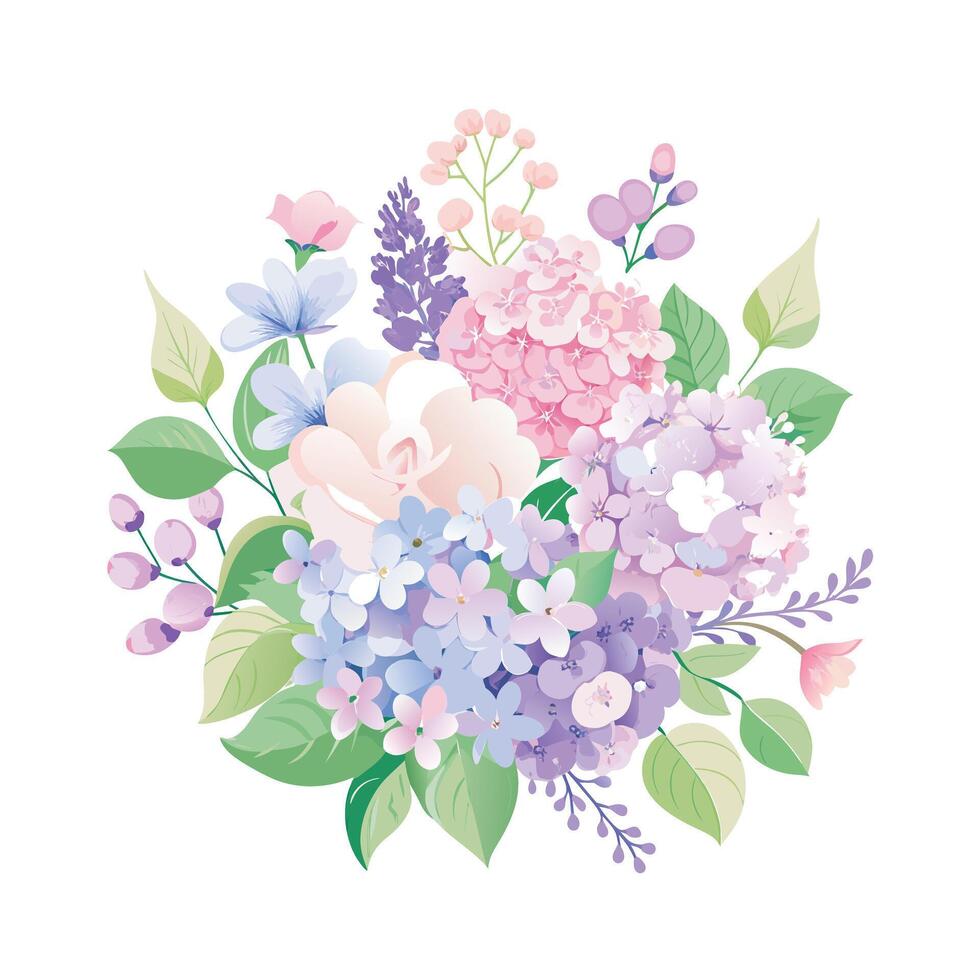 Beautiful Flowers Watercolor Florals Illustration vector