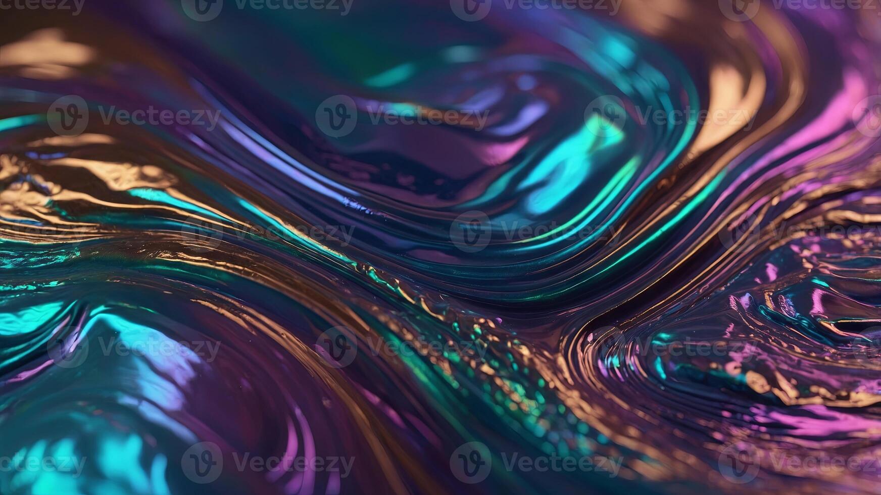 smooth abstract trendy holographic flowing iridescent foil background. photo