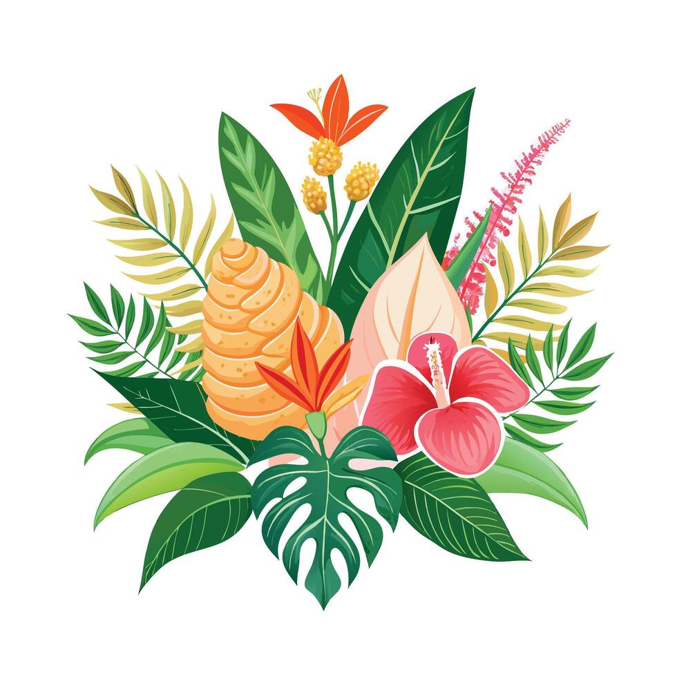Beautiful Flowers Watercolor Florals Illustration vector