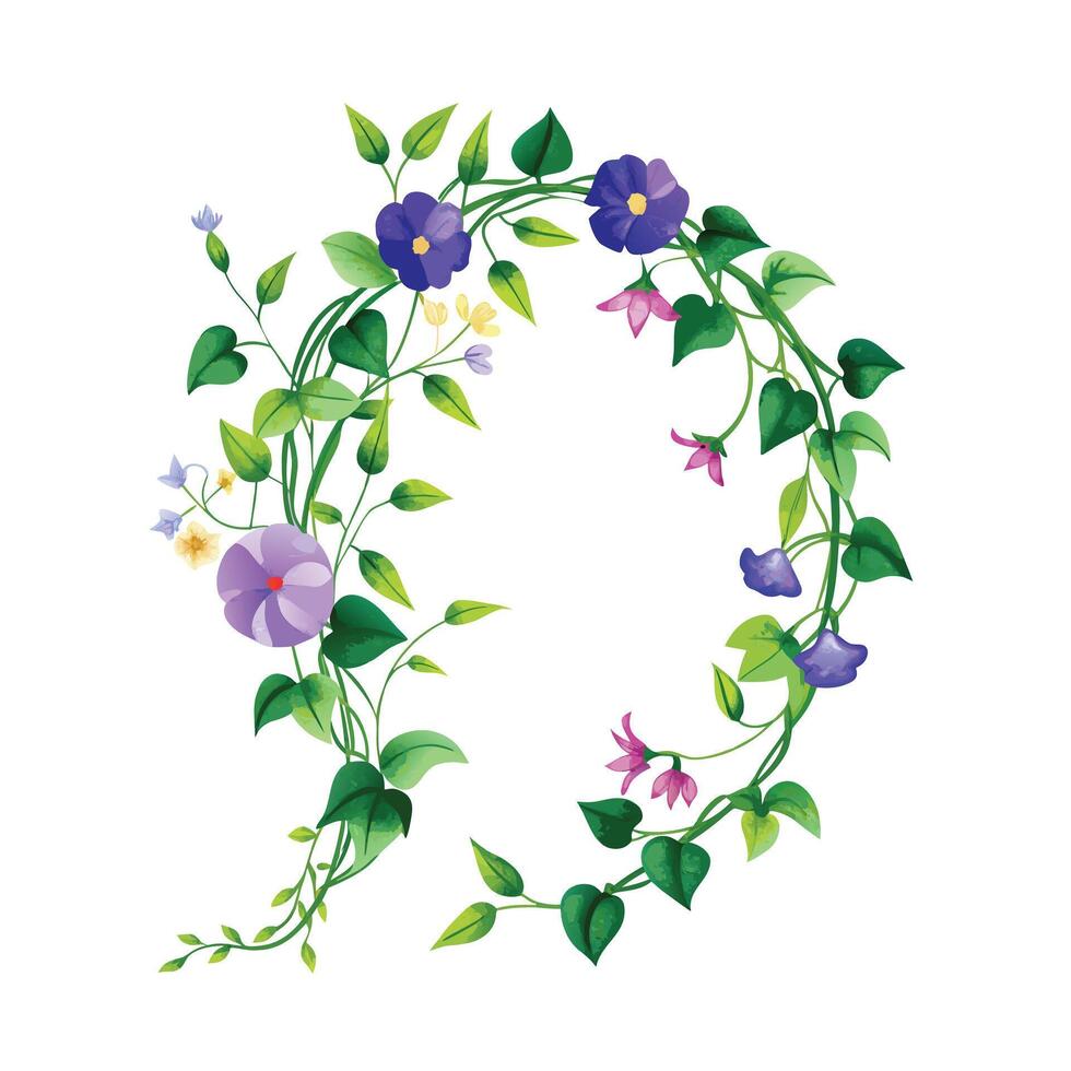 Beautiful Flowers Watercolor Florals Illustration vector