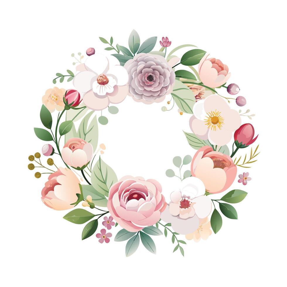 Beautiful Flowers Watercolor Florals Illustration vector