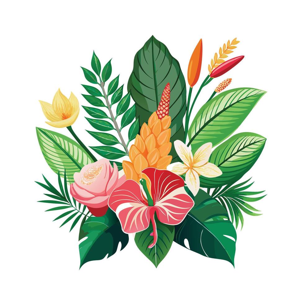 Beautiful Flowers Watercolor Florals Illustration vector