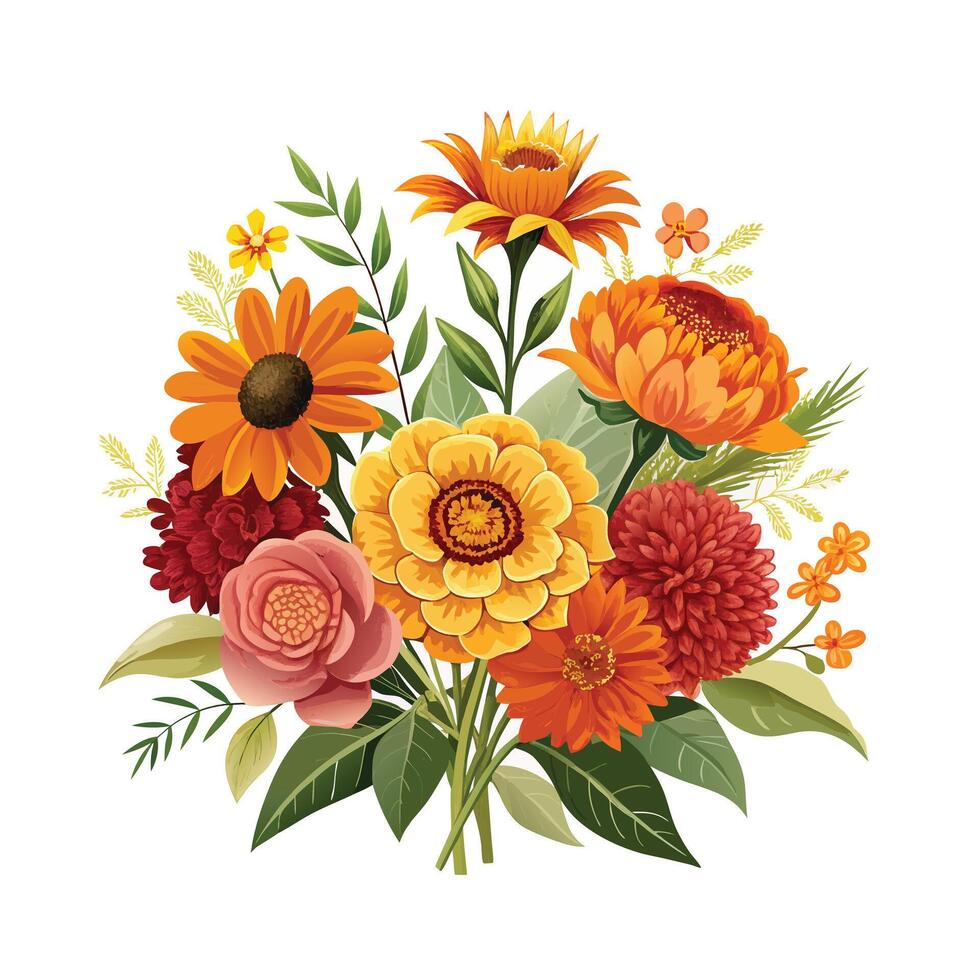 Beautiful Flowers Watercolor Florals Illustration vector