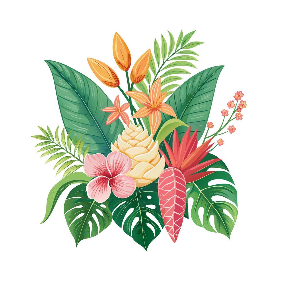 Beautiful Flowers Watercolor Florals Illustration vector