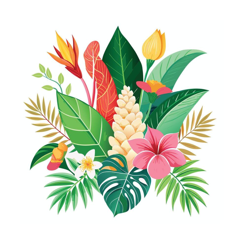 Beautiful Flowers Watercolor Florals Illustration vector