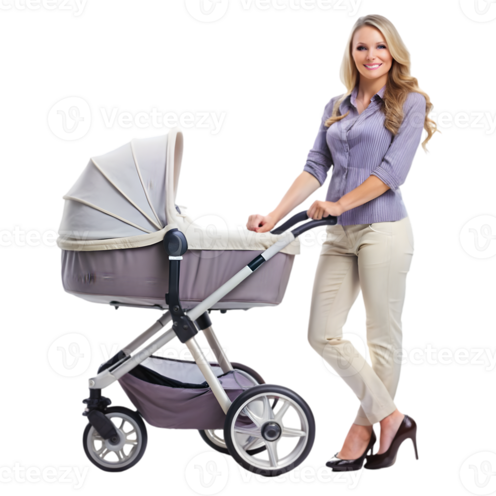 Woman with a Baby Stroller png