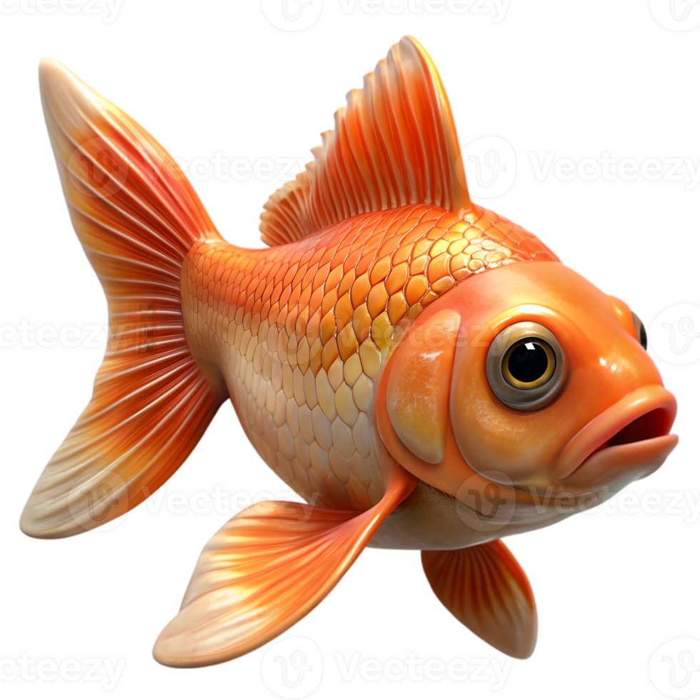 3D Render of a Goldfish png
