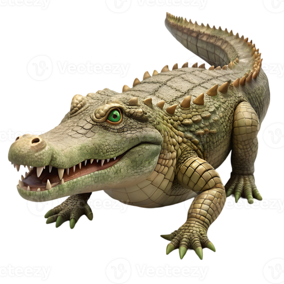 3D Render of a Crocodile png