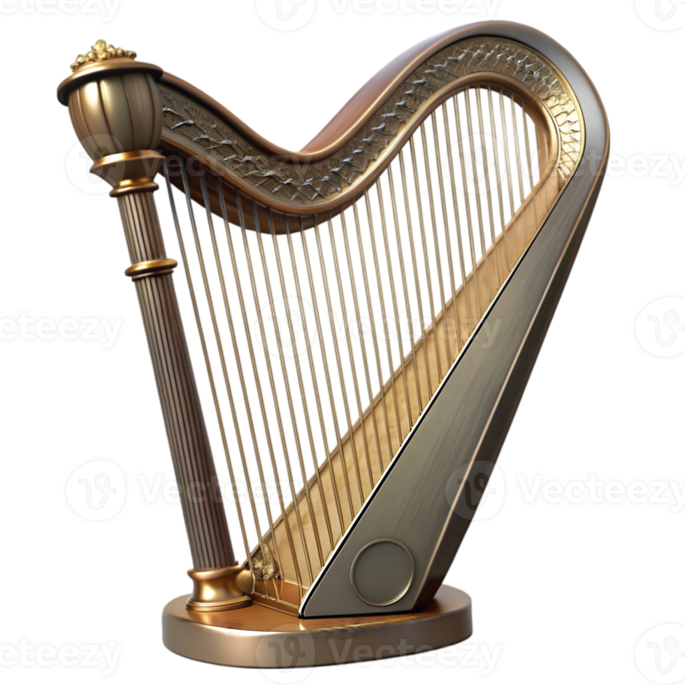 3D Render of a Harp png