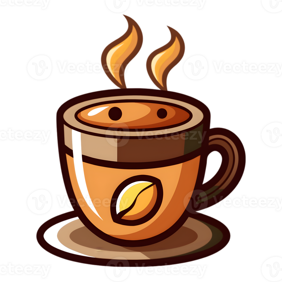 Cartoon Coffee Cup with Steam png