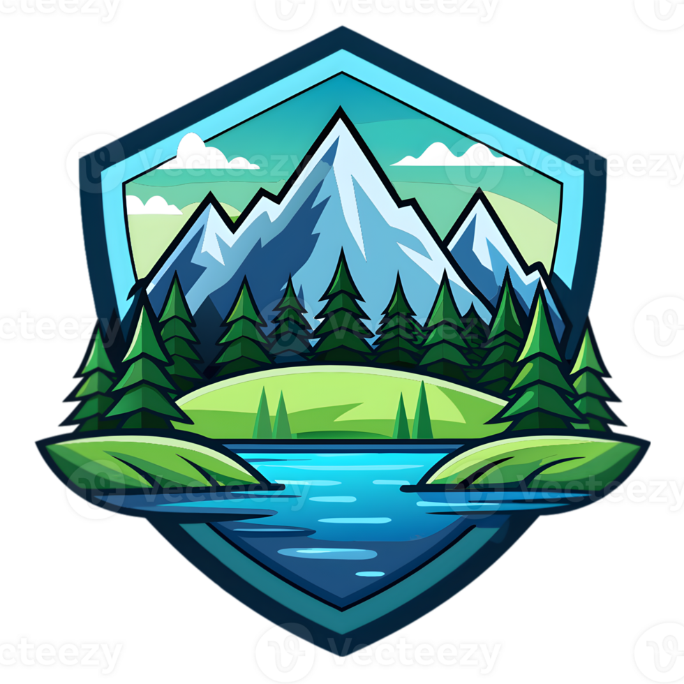 Cartoon Lake Logo png