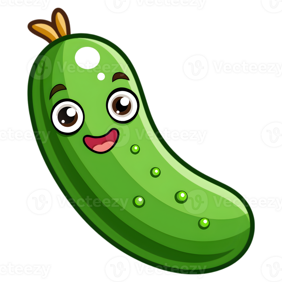 Cartoon Cucumber Logo png