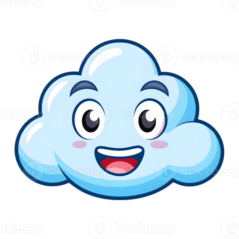 Cartoon Cloud with Smiling Face png