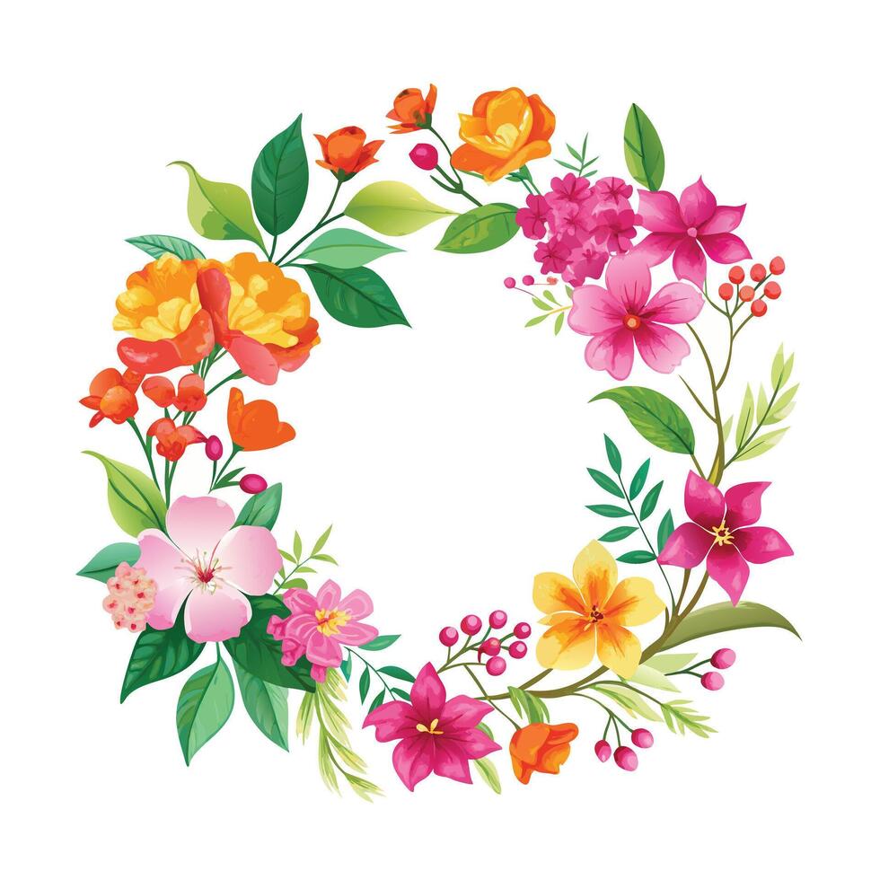 Beautiful Flowers Watercolor Florals Illustration vector