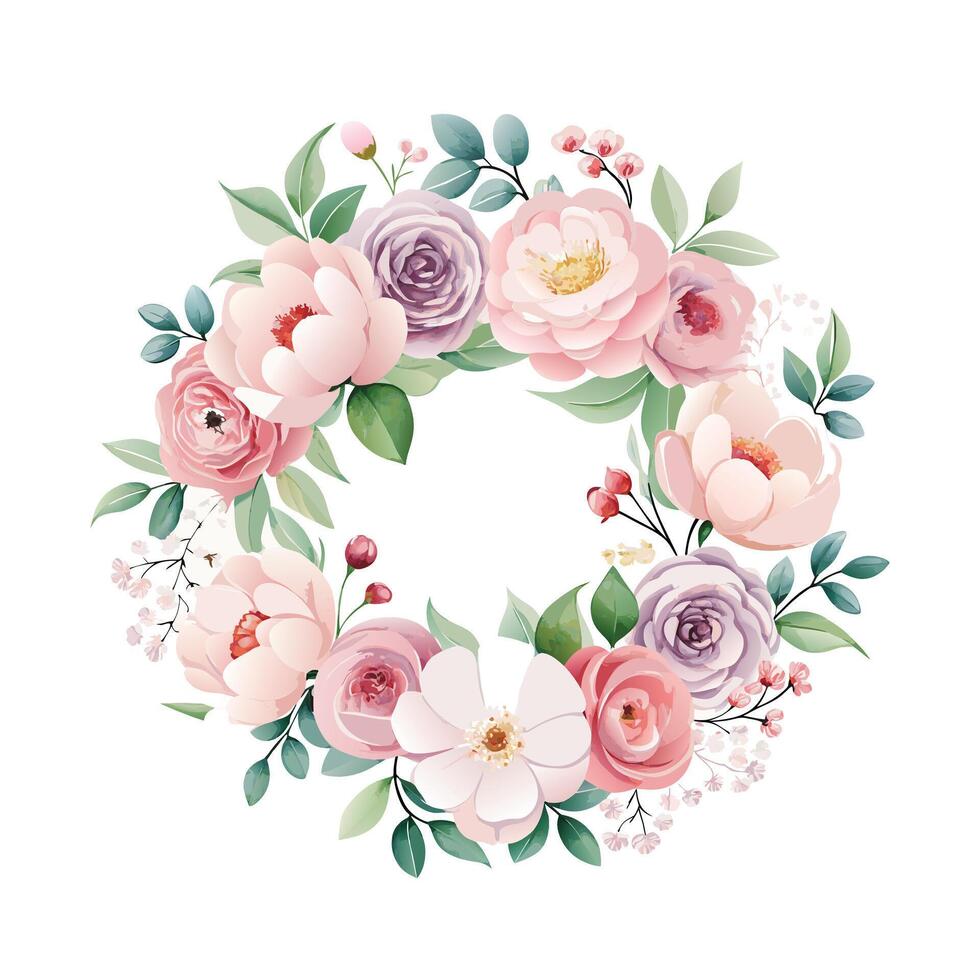 Beautiful Flowers Watercolor Florals Illustration vector