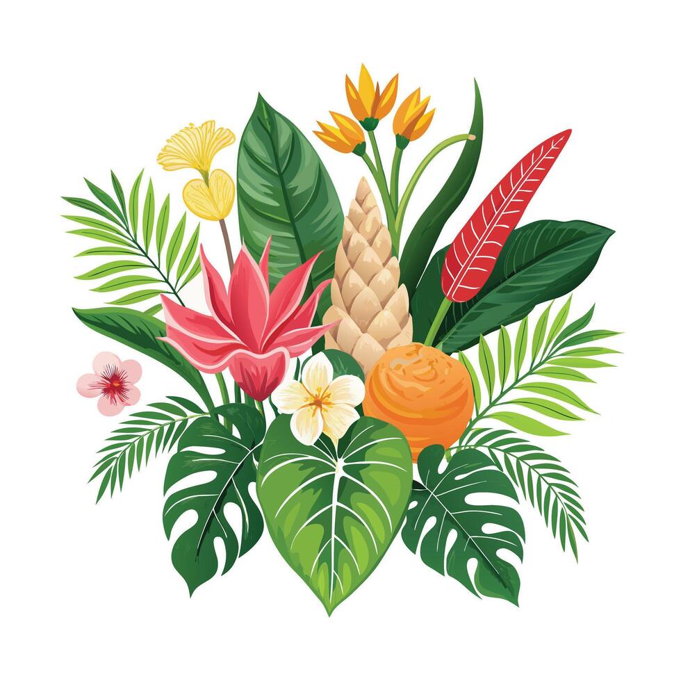 Beautiful Flowers Watercolor Florals Illustration vector