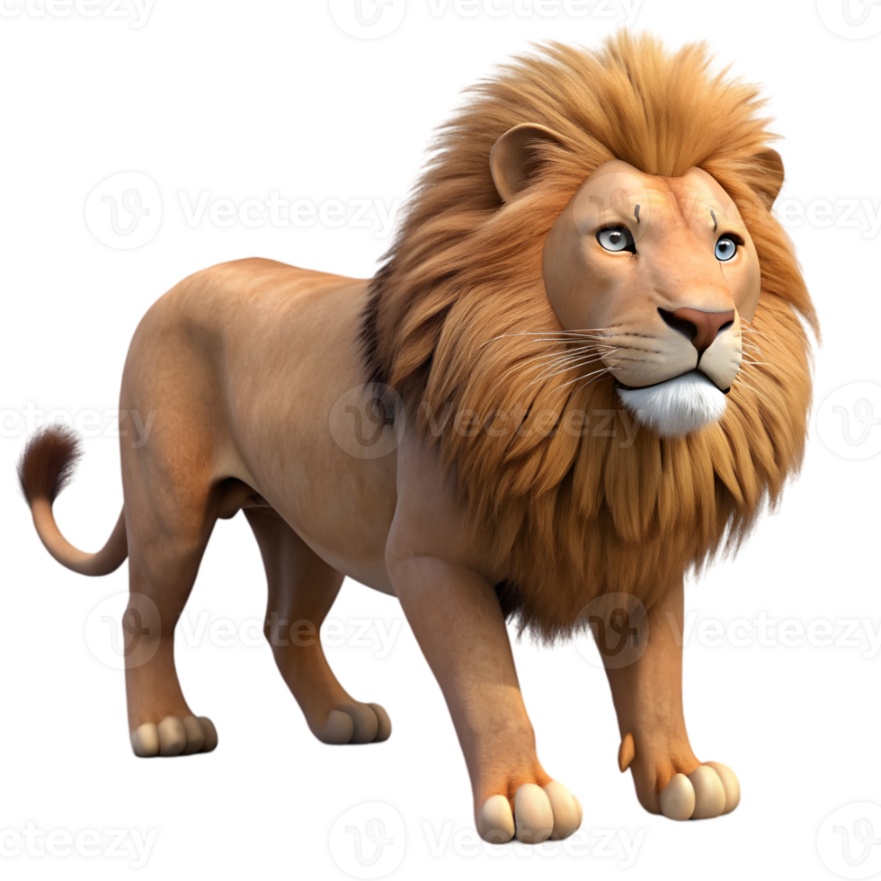 3D Render of a Lion png
