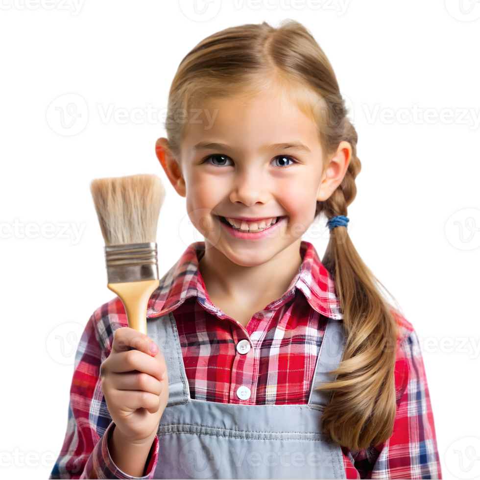 Girl Holding Paintbrush png