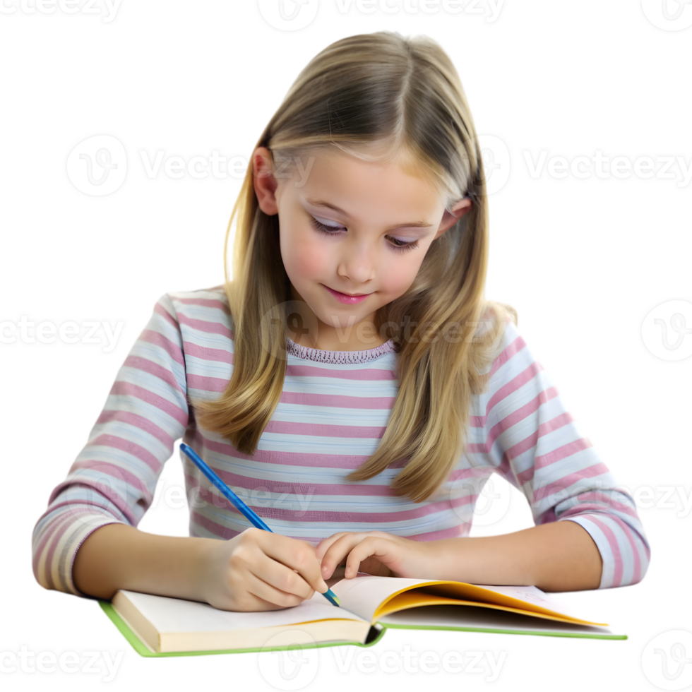 Girl Doing Homework png