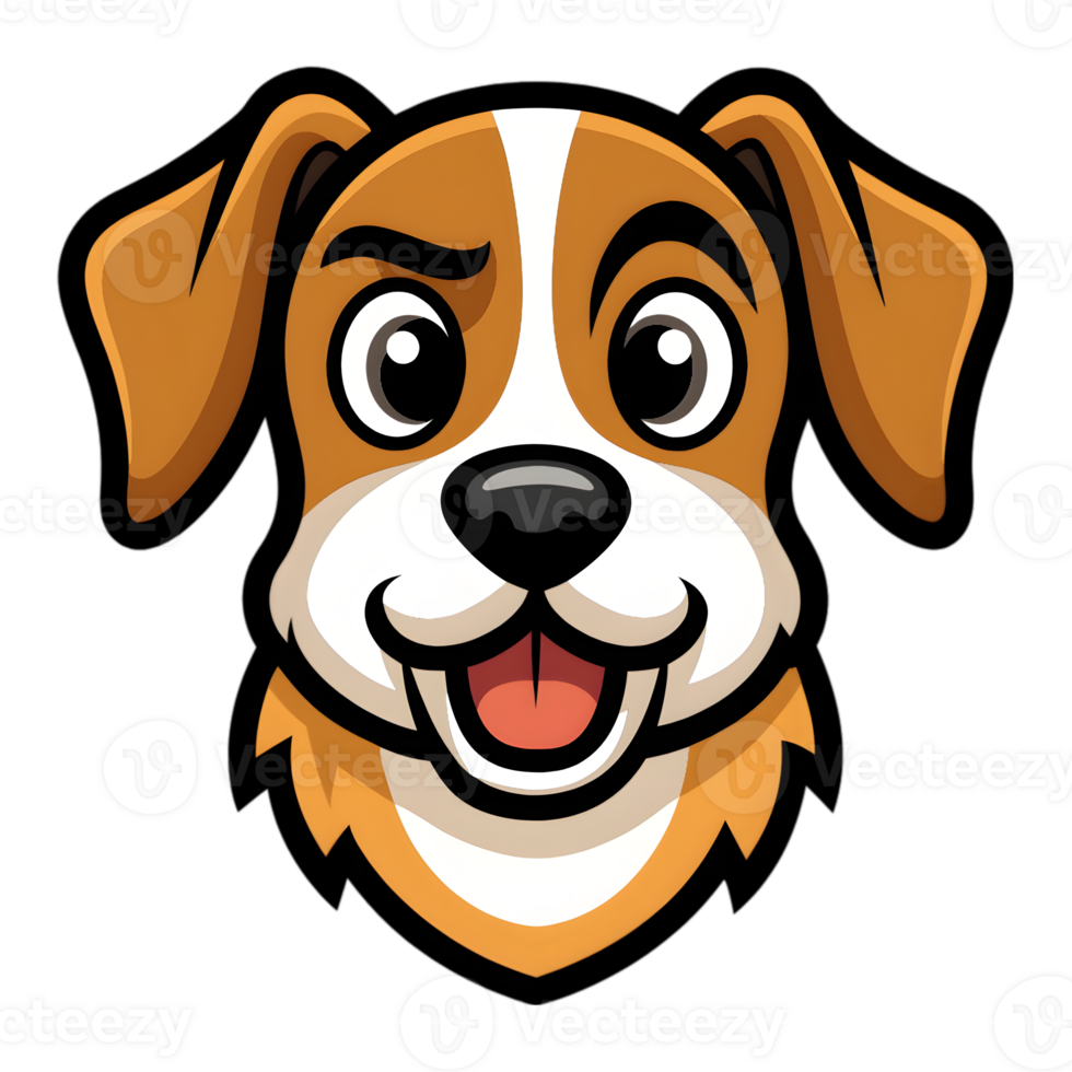 Cartoon Dog Logo with Floppy Ears png