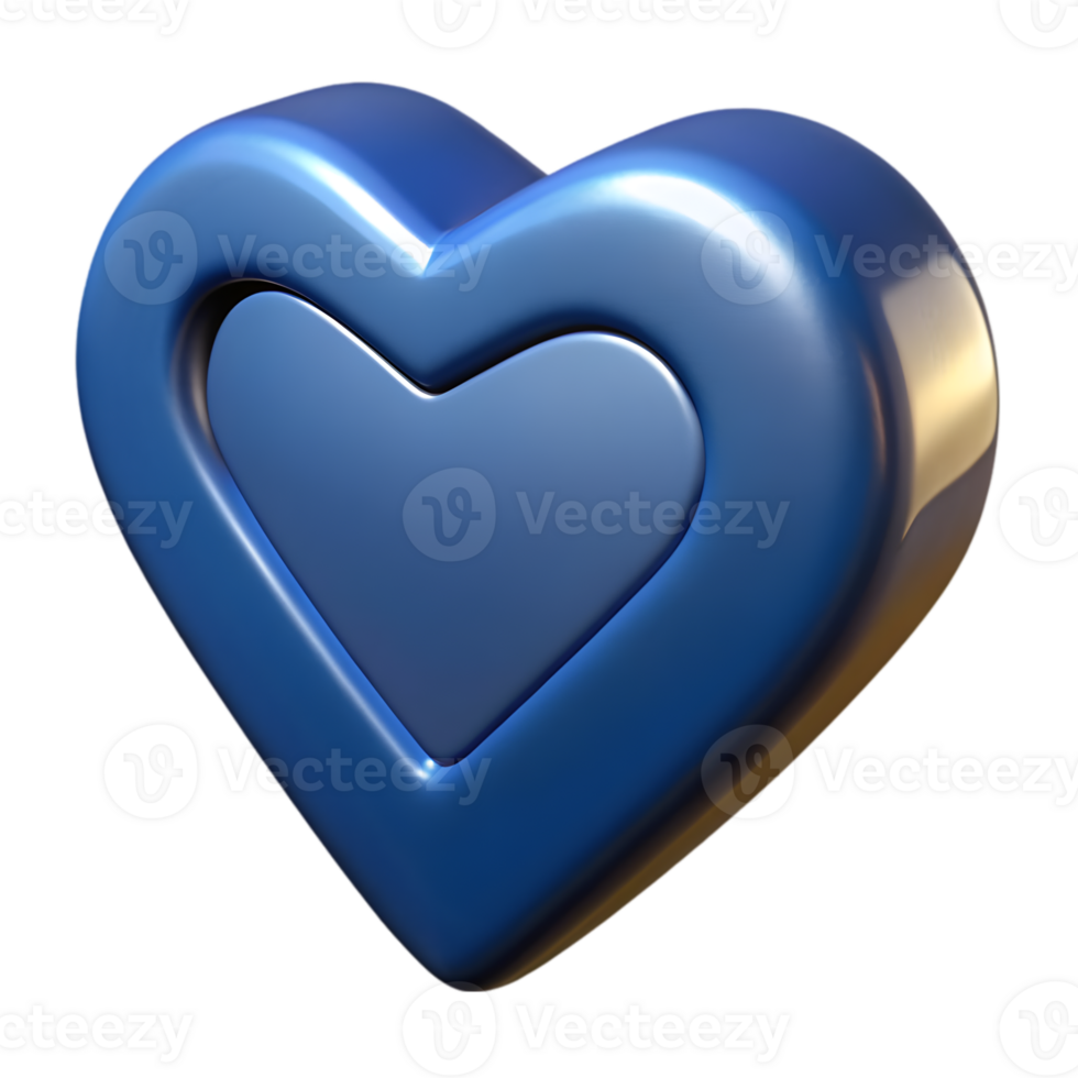 3D Render of a Heart Icon png